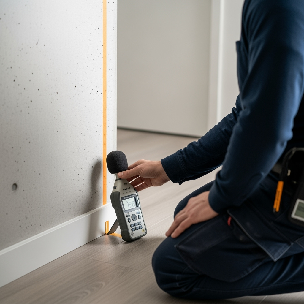 Schallausbreitung Brummton Wohnung: 6 zentrale Messpunkte